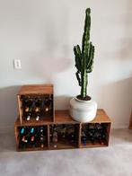 Teak Wijnrek - Gerecycled Hout, Huis en Inrichting, Woonaccessoires | Wijnrekken, Ophalen, Zo goed als nieuw, 25 flessen of meer