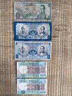 Bankbiljetten van Bolivia (3 st) en India (2 st), Ophalen of Verzenden, Zuid-Azië, Los biljet