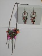 Ketting en oorbellen set, Overige materialen, Overige kleuren, Ophalen of Verzenden, Zo goed als nieuw