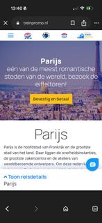 Treinreis met hotel 3 dagen Parijs 4 personen, Twee personen, Trein, Algemeen kaartje