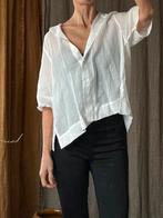 Mooi batist ramie blouse vib grieks atelier  offwhite s/m, Ophalen of Verzenden, Zo goed als nieuw, Wit