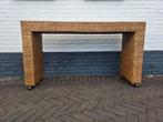 Sidetable rotan op wieltjes, Huis en Inrichting, Tafels | Sidetables, Ophalen, 50 tot 100 cm, Zo goed als nieuw, 25 tot 50 cm