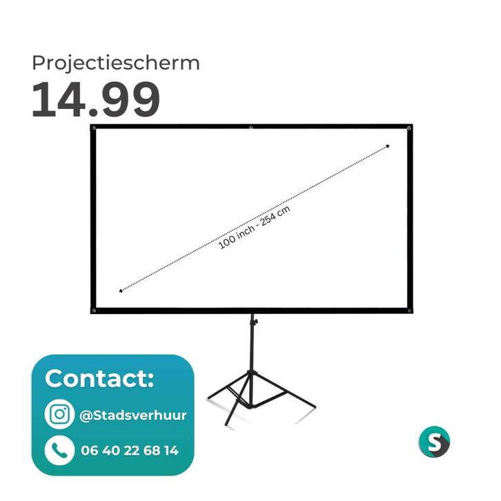 Projectiescherm te huur (HUREN), Audio, Tv en Foto, Projectieschermen, Ophalen of Verzenden