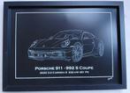 Plaat in frame Porsche 911-992 S Coupe (PbdT-292), Antiek en Kunst, Ophalen