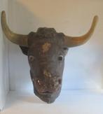 antieke papier mache koe slagerij supergrote kop  38, Ophalen