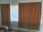 Gordijnen met rails hang lengte 2m, Ophalen of Verzenden, Gebruikt, Bruin, 200 cm of meer