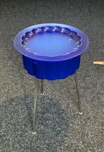 IKEA Hatten Bijzettafel - blauw, 45 tot 60 cm, Gebruikt, Rond, Ophalen of Verzenden