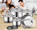 Pannenset RVS 12-delig Royalty Line, Verzenden, Nieuw, Pannenset, Rvs