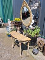 Antieke console, sidetable, wandtafel met bijbehorende spieg, Ophalen, Zo goed als nieuw, Hout, Minder dan 100 cm