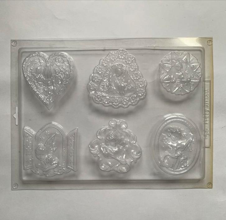 Kerst Gietmal gipsmal met 6 figuren Engeltjes en Hartjes, Diversen, Kerst, Zo goed als nieuw, Ophalen