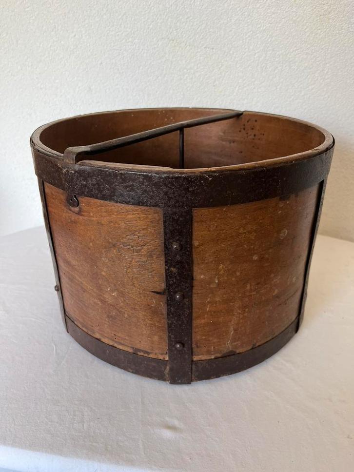 Oude Antieke Graanmaat Graan Maat Maatbeker Vat Bak Maatvak, Antiek en Kunst, Curiosa en Brocante, Ophalen of Verzenden