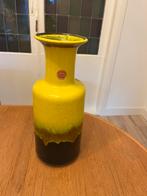 Vintage Geel/zwarte vaas Jasba West Germany keramiek, Ophalen, 50 tot 75 cm, Geel, Aardewerk of Porselein