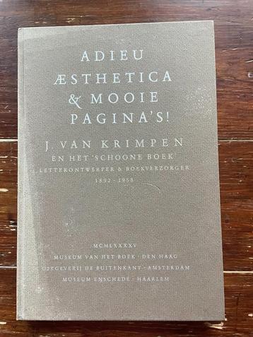 J. van Krimpen Adieu aesthetica & mooie pagina's 1995  beschikbaar voor biedingen