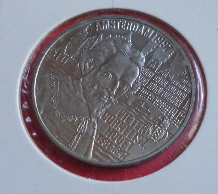 Penning - Nederland 5 euro 1997 Pieter Cornelisz Hooft, Postzegels en Munten, Penningen en Medailles, Overige materialen, Nederland