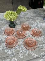 Arcoroc Rosaline swirl 6x kop en schotels izgst roze, Ophalen of Verzenden
