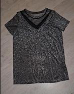 Truitje top maat s/m met glitter zilverdraad en roezel, Kleding | Dames, Ophalen, Zo goed als nieuw, Zwart, Lange mouw