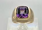 Gouden Vintage ring edelsteen amethist. (Pinkring).2025/682, Ophalen of Verzenden, Goud, Ring, Met edelsteen