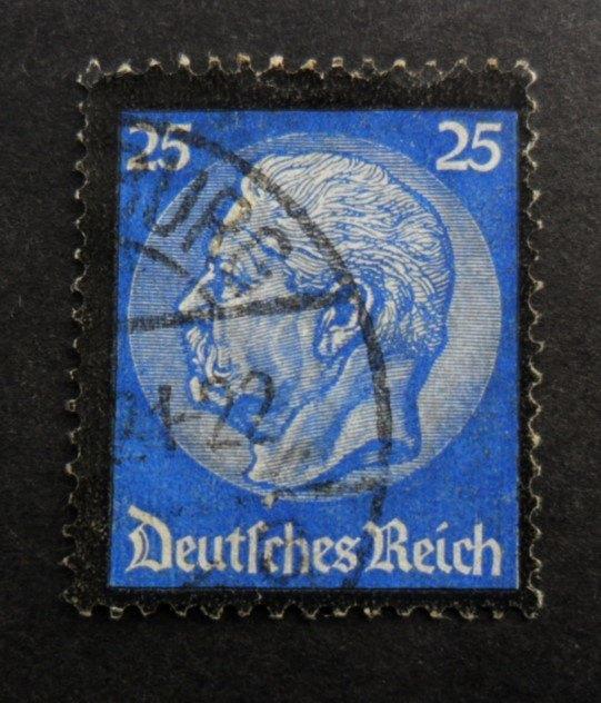 Reich : mi-553 rouwzegel Paul von Hindenburg 1934 25 pf., Postzegels en Munten, Postzegels | Europa | Duitsland, Gestempeld, Duitse Keizerrijk