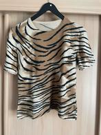 Wollen angora zijde trui tijger print bruin/beige zwart 38, Ophalen of Verzenden, Zo goed als nieuw, Maat 38/40 (M), Zwart