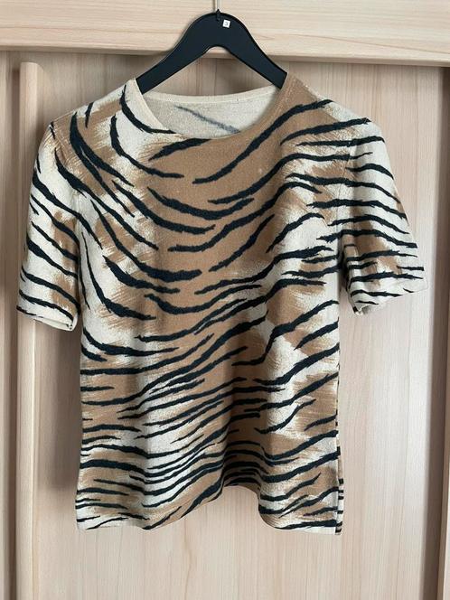 Wollen angora zijde trui tijger print bruin/beige zwart 38, Kleding | Dames, Truien en Vesten, Zo goed als nieuw, Maat 38/40 (M)