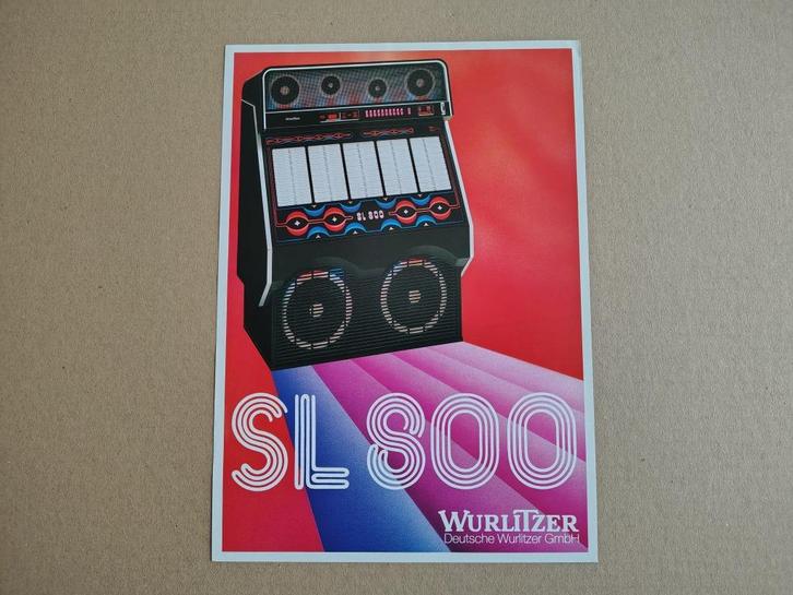 Flyer: Wurlitzer SL800 (1988) jukebox, Verzamelen, Automaten | Jukeboxen, Gebruikt, Wurlitzer, 1970 tot heden, Verzenden