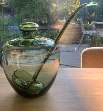 Bowl schaal met lepel glas Leerdam beschikbaar voor biedingen