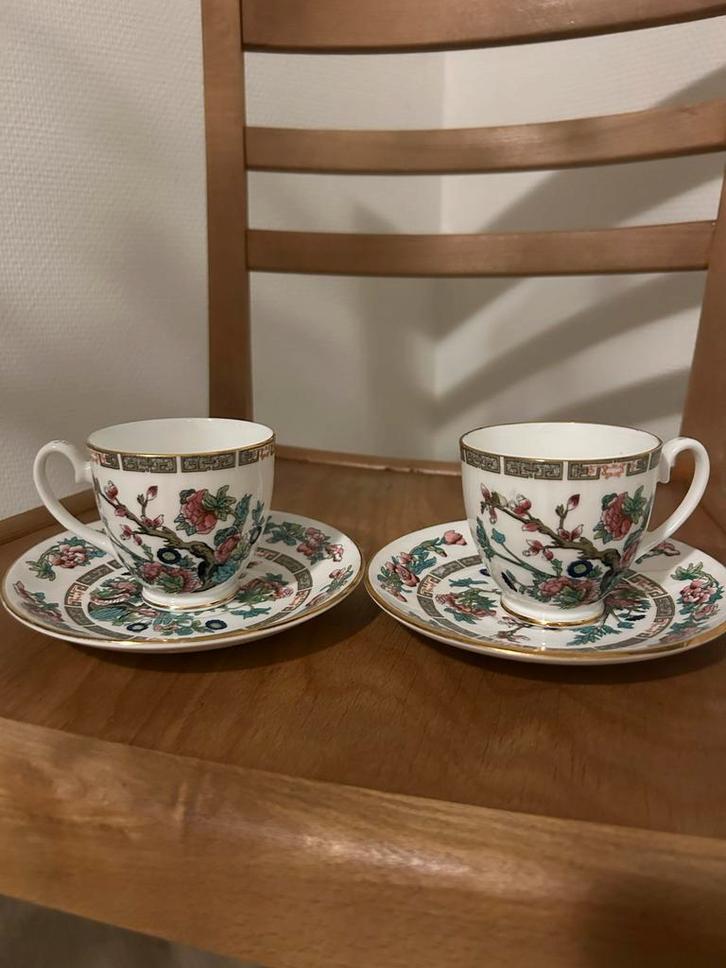Twee Royal Grafton Indian Tree kopjes en schotels, Huis en Inrichting, Keuken | Servies, Zo goed als nieuw, Kop(pen) en/of Schotel(s)