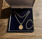 18Krt Gouden Rope Collier met Ronde Plaat Medaillon hanger., Ophalen of Verzenden, Nieuw, Goud, Overige materialen