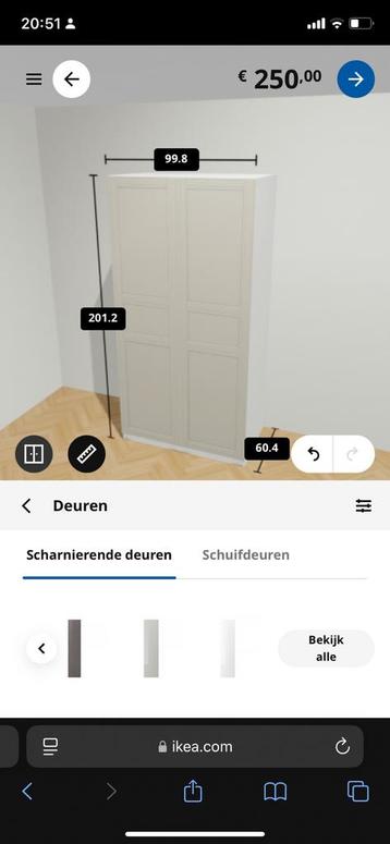 1 Pax kast zo goed als nieuw .
