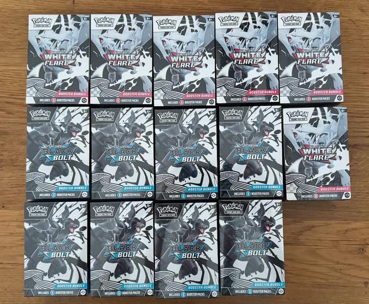 Black Bolt / White Flare Booster Bundle, Hobby en Vrije tijd, Verzamelkaartspellen | Pokémon, Nieuw, Booster, Foil, Ophalen of Verzenden
