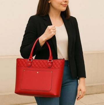 Mihella Elegance Tote Bag – Luxe Gewatteerde Damestas – Rood beschikbaar voor biedingen