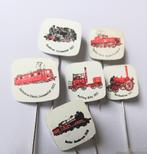 6 blikken trein speldjes., Verzamelen, Speldjes, Pins en Buttons, Ophalen of Verzenden, Gebruikt, Overige onderwerpen