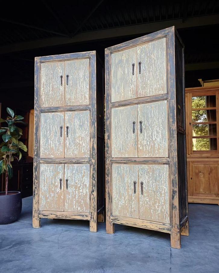 Oude oosterse voorraadkast | Stoere hoge kast #2272, Huis en Inrichting, Kasten | Buffetkasten, Gebruikt, 200 cm of meer, 50 tot 100 cm