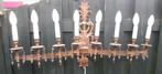 Regency Hollywood Style Wandlamp Messing Kristal 8 Lampjes, Antiek en Kunst, Antiek | Lampen, Ophalen