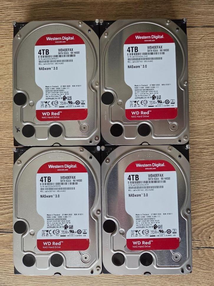 Western Digital 4TB (set van 4 stuks), Computers en Software, Harde schijven, Gebruikt, Desktop, Intern, HDD, SATA, Ophalen of Verzenden