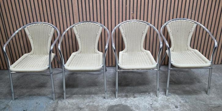 19 x Wicker Aluminium terrasstoelen cafe terras stoelen, Huis en Inrichting, Stoelen, Zo goed als nieuw, Vijf, Zes of meer stoelen