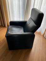 Leren stoel , donker blauw, Huis en Inrichting, Fauteuils, Ophalen, Gebruikt, Leer