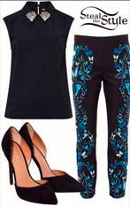 Ted Baker slanke 7/8 stretch pantalon blauwe vlinders maat M, Maat 38/40 (M), Overige kleuren, Verzenden, Zo goed als nieuw