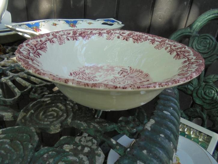 Engels Rode schaal Myotts Country Life, Antiek en Kunst, Antiek | Servies los, Ophalen of Verzenden