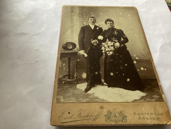 Oude trouwfoto, voor 1940, Verzamelen, Foto's en Prenten, Gebruikt, Foto, Overige onderwerpen, Voor 1940, Ophalen of Verzenden