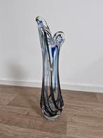 Max Verboeket glazen vaas - Kristalunie Maastricht, Ophalen, 50 tot 75 cm, Blauw, Glas