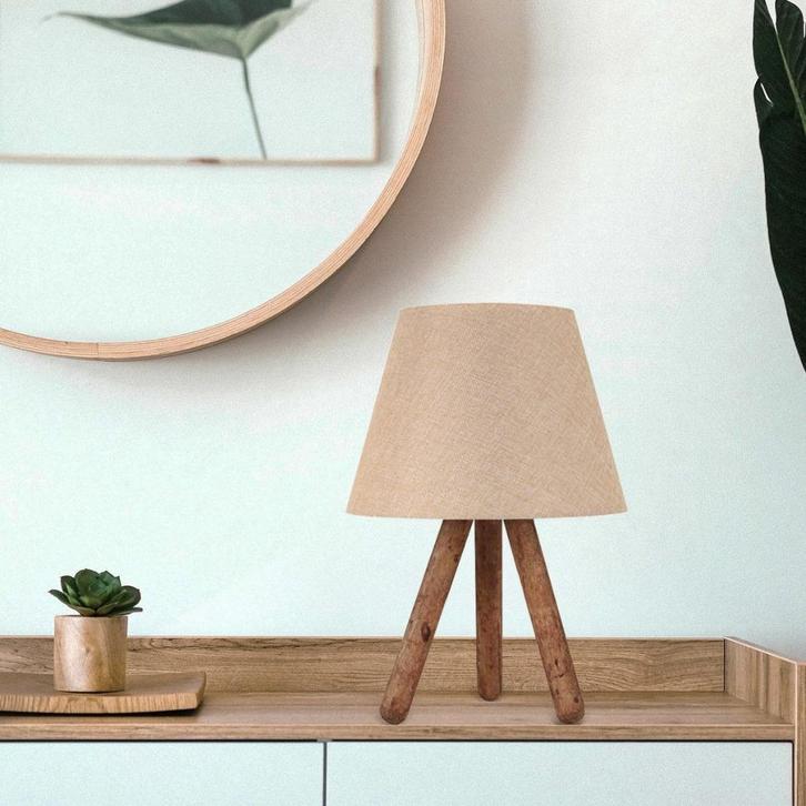 Asir 780SGN1429 Tafellamp–Bruine Lampenkap, Van €34 Voor €7, Huis en Inrichting, Lampen | Tafellampen, Nieuw, Minder dan 50 cm