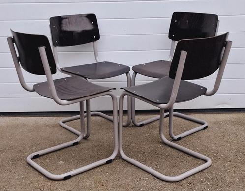 5 x Vintage Pagholz stoelen schoolstoelen Gispen Ahrend, Huis en Inrichting, Stoelen, Zo goed als nieuw, Vijf, Zes of meer stoelen