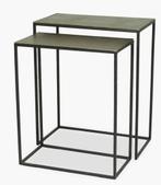Sidetable Goud / Zwart Aluminum| Set van 2 | Extra Voordelig, Huis en Inrichting, Tafels | Sidetables, Ophalen of Verzenden, Nieuw