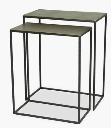 Sidetable Goud / Zwart Aluminum| Set van 2 | Extra Voordelig beschikbaar voor biedingen
