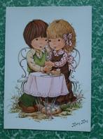 ansichtkaart Sara en vriendje aan feesttafel *get. Mary May., Ophalen of Verzenden, 1960 tot 1980, Ongelopen, Kinderen