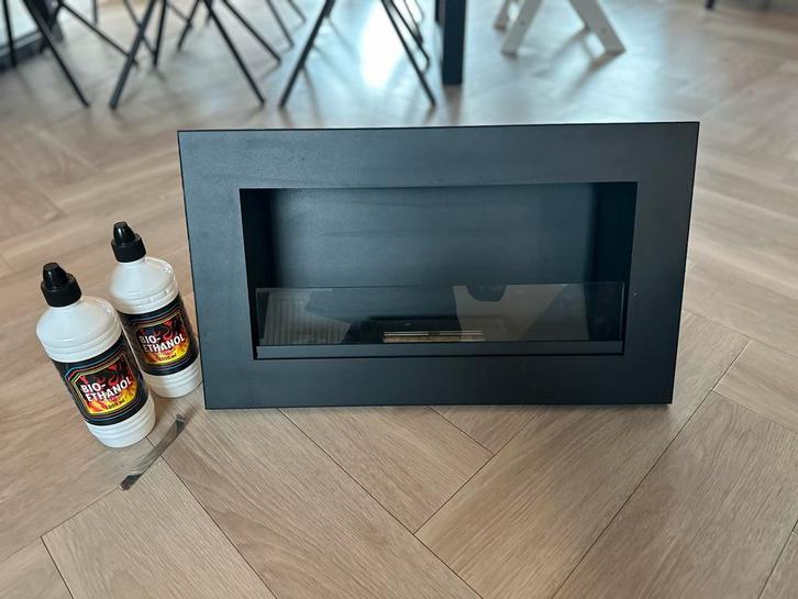 Bio-ethanol haard | Mat zwart, Huis en Inrichting, Haarden, Zo goed als nieuw, Gelhaard, Ophalen of Verzenden