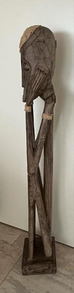 Afrikaans Houten Beeld - De Denker, Antiek en Kunst, Ophalen of Verzenden