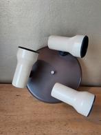 Retro spots, 3 spots, plafondlamp, bruin/beige, Huis en Inrichting, Lampen | Spots, Ophalen of Verzenden