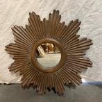 Zon Spiegel - houten lijst – taupe - 40cm -TTM Wonen, Minder dan 50 cm, Www.ttmwonen.nl, Rond, Nieuw